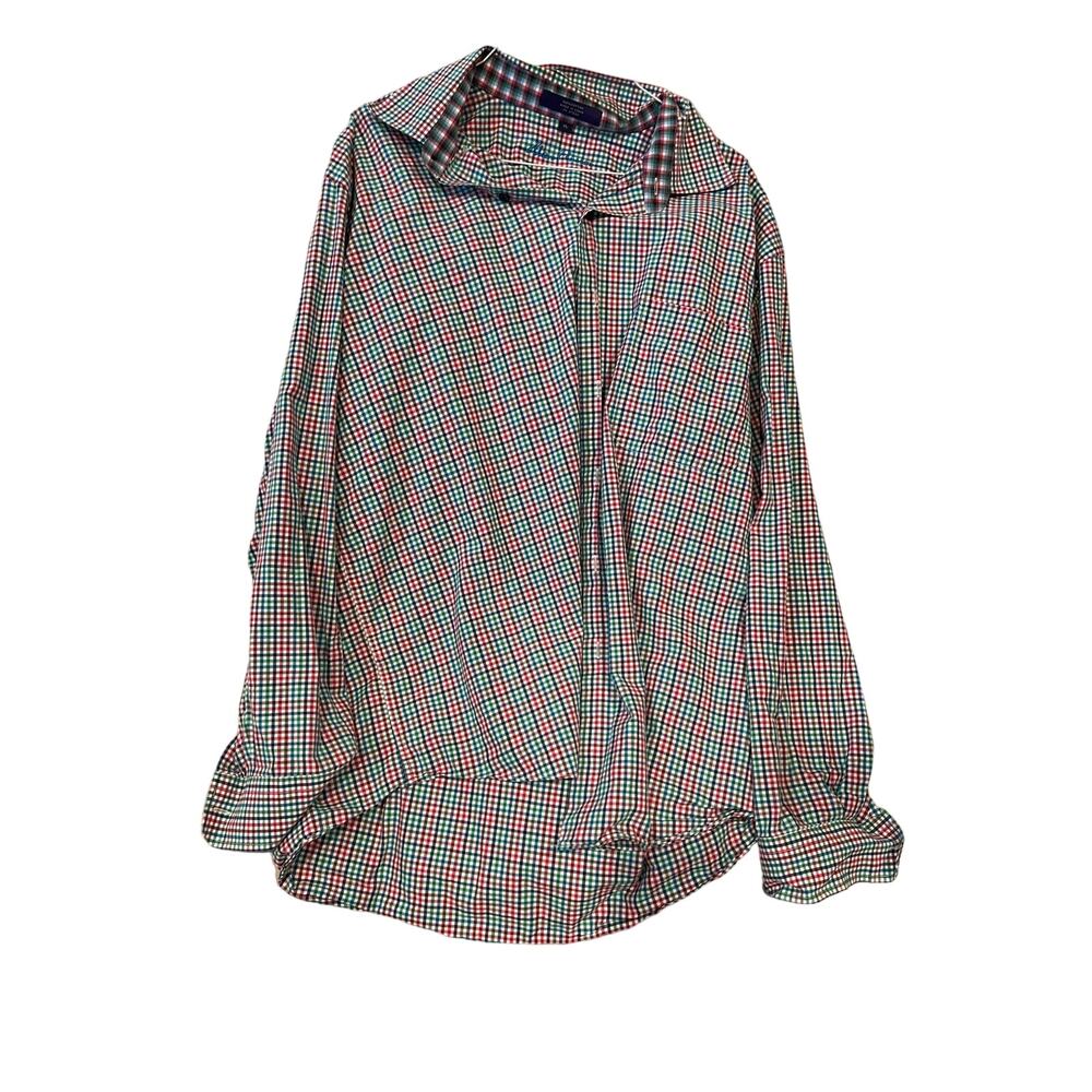 Alan Flusser Slim Fit Button Down Long Sleeve Shirt Mens XL